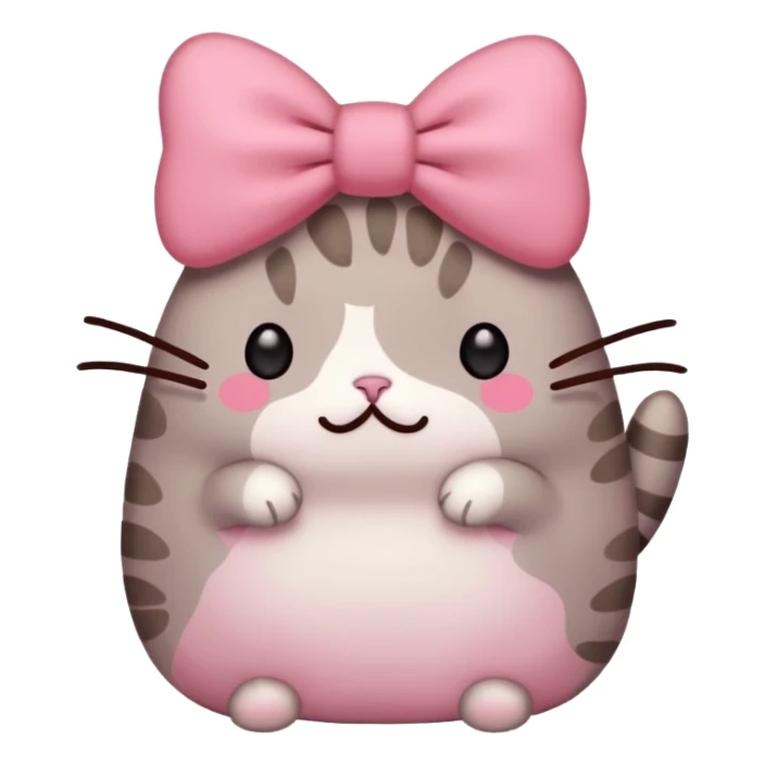 Pusheen cat hear red kawaii sticker