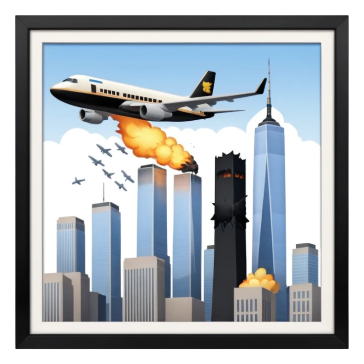 the number 21 on a plane flying into the twin towers sticker