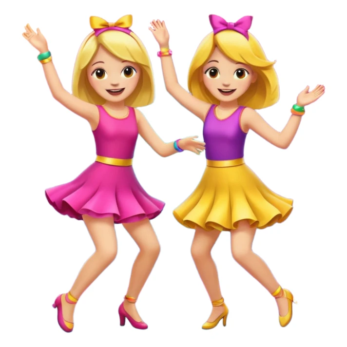 two girls dancing at a party, vibrant and joyful atmosphere sticker