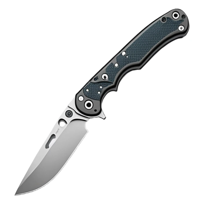 Spyderco folding knife with round hole in blade sticker