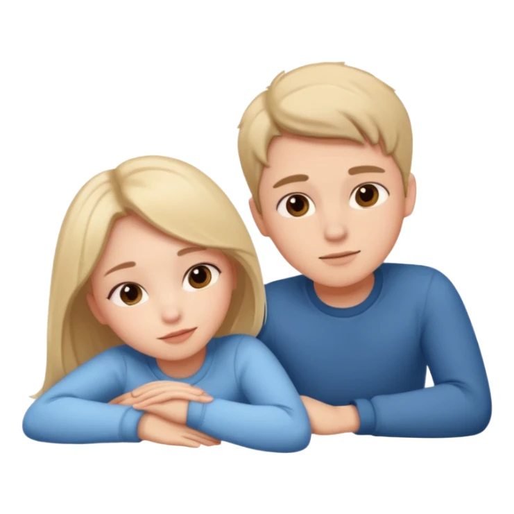Boy and girl together close relationship cute Laying down sticker