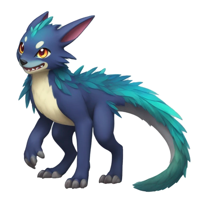  Colorful Shiny Kawaii  Nargacuga FurSona Fakemon Full Body sticker