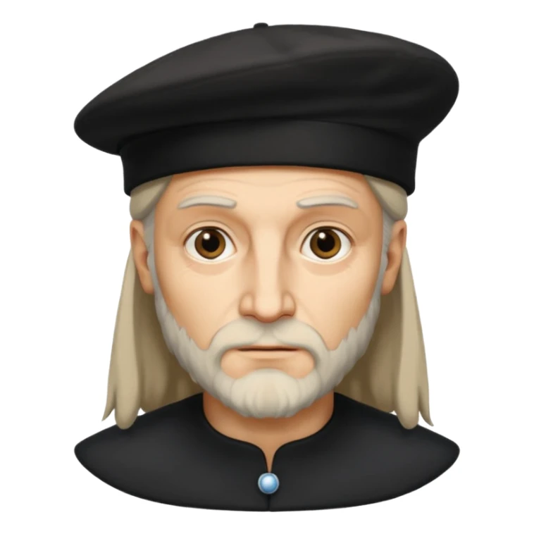 Leonardo da Vinci wear black berret hat sticker