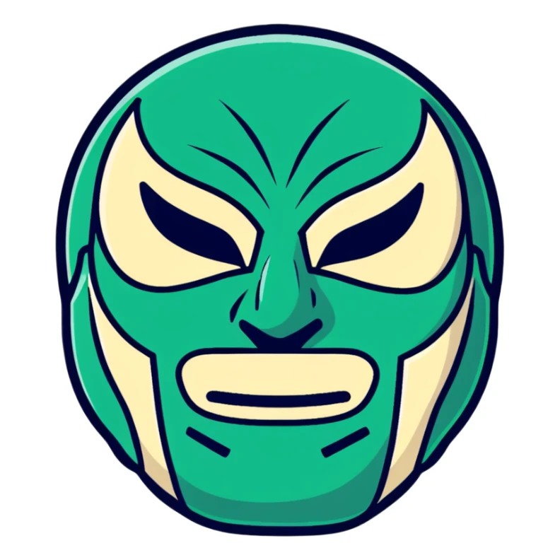 forest green, cream, and Carolina blue luchador mask sticker