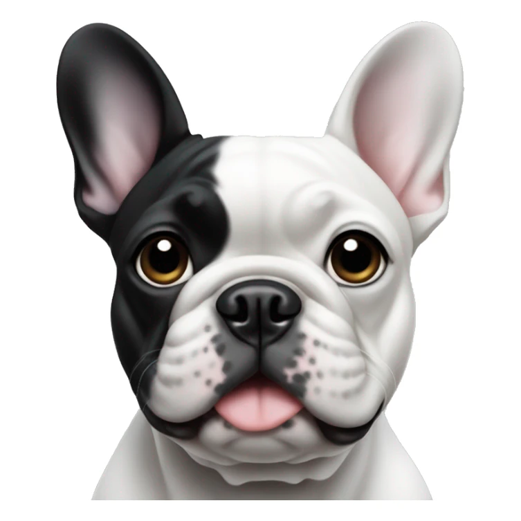 A French bulldog all black with white on its neck sticker
