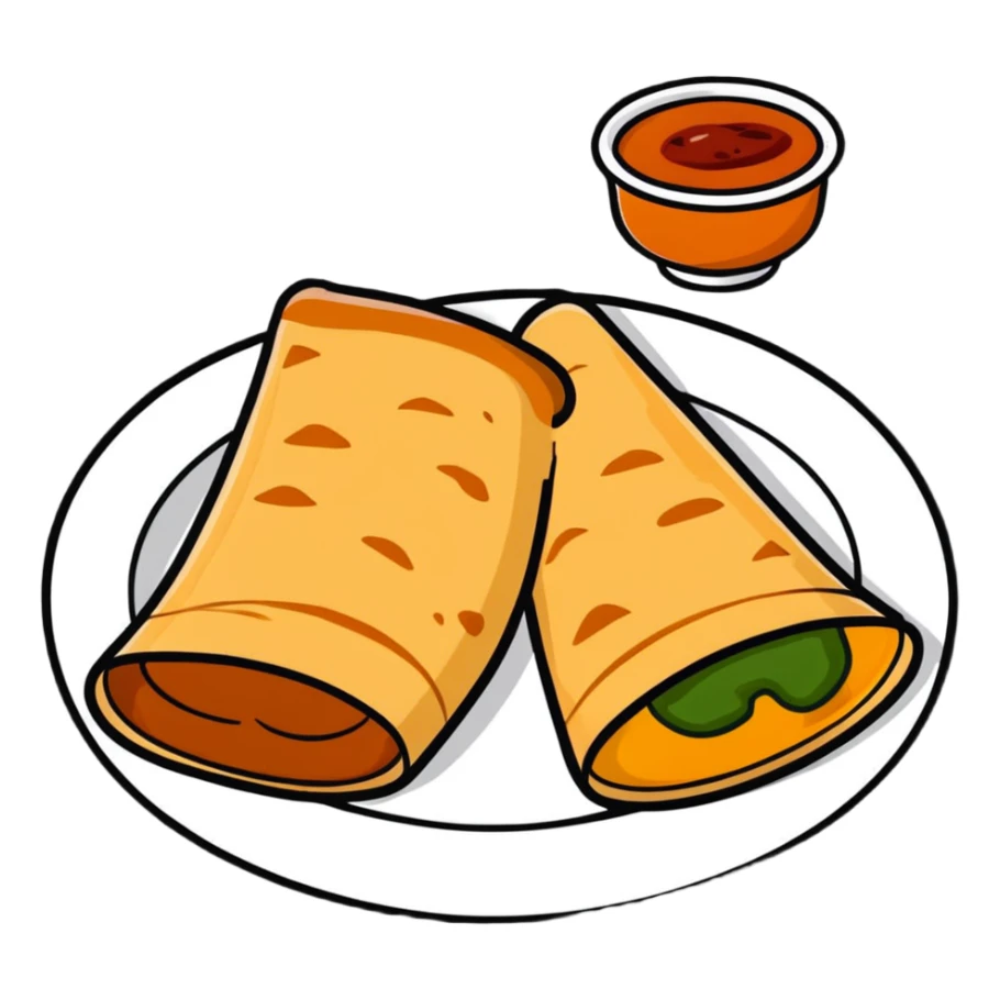 masala dosa with potato filling and chutney sticker