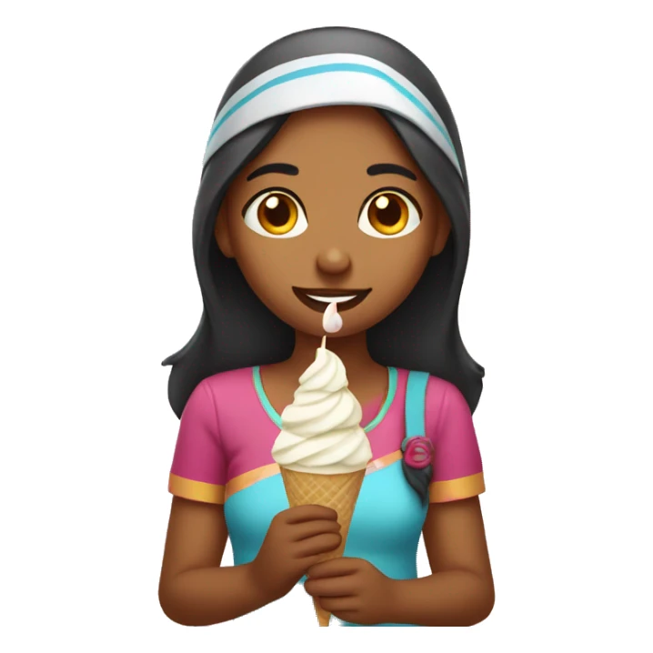 indian Girl eating ice cream sticker