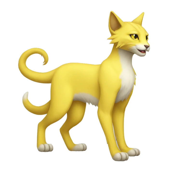 Yellow lombax-sergal-cat full body sticker
