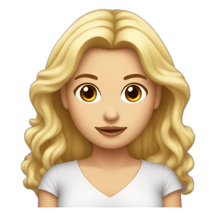 mujer bajita tez morena pelo rubio rizoso graciosa sticker