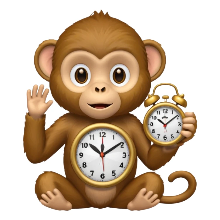 Emoji de mono diciendo tenes hora? sticker