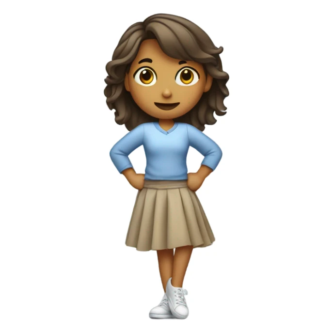 Girl in skirt balancing on one leg sticker