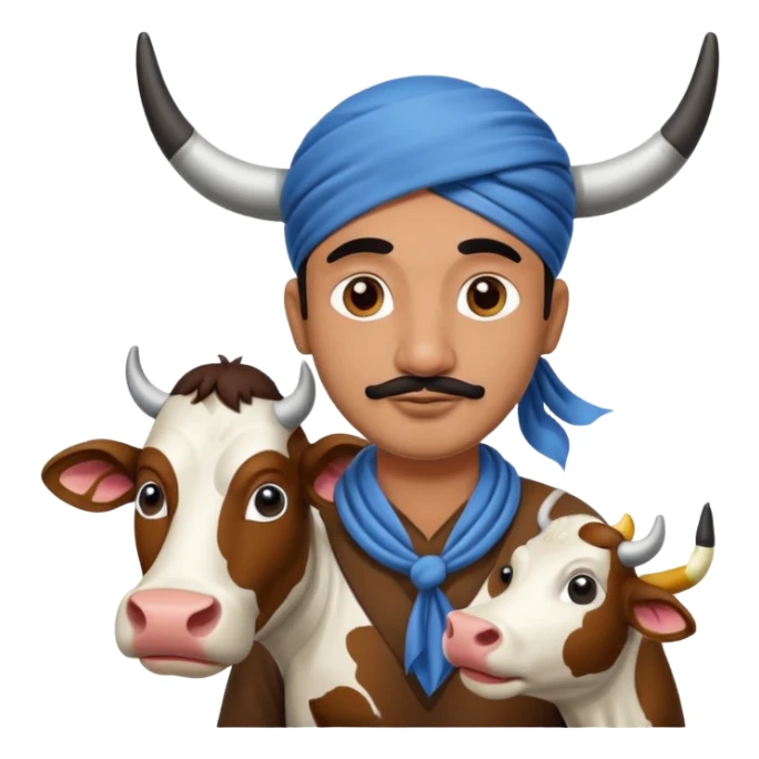 Indian man withh cow sticker