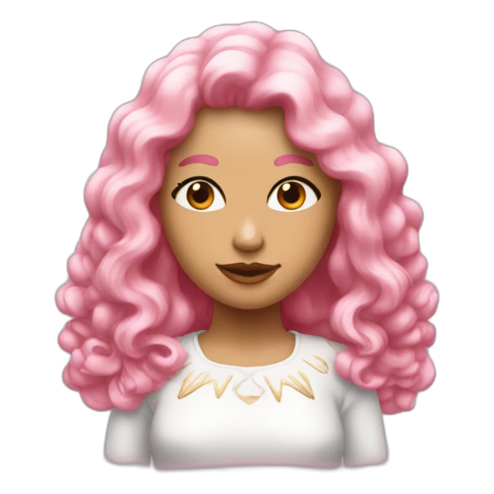 Angele chanteuse avec cheveux blanc et rose sticker