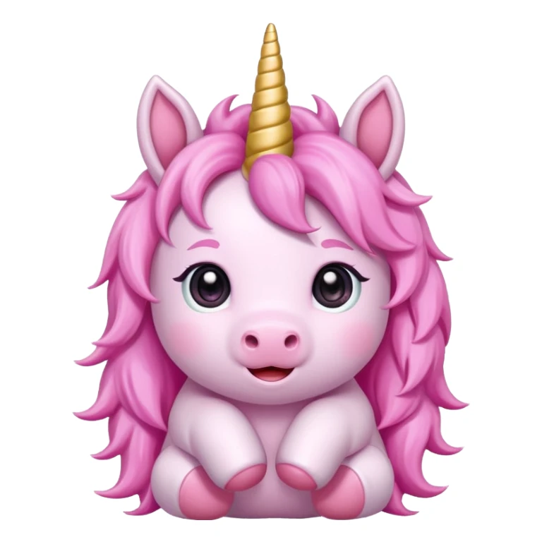 Cute happy anime style pink baby unicorn 
 sticker