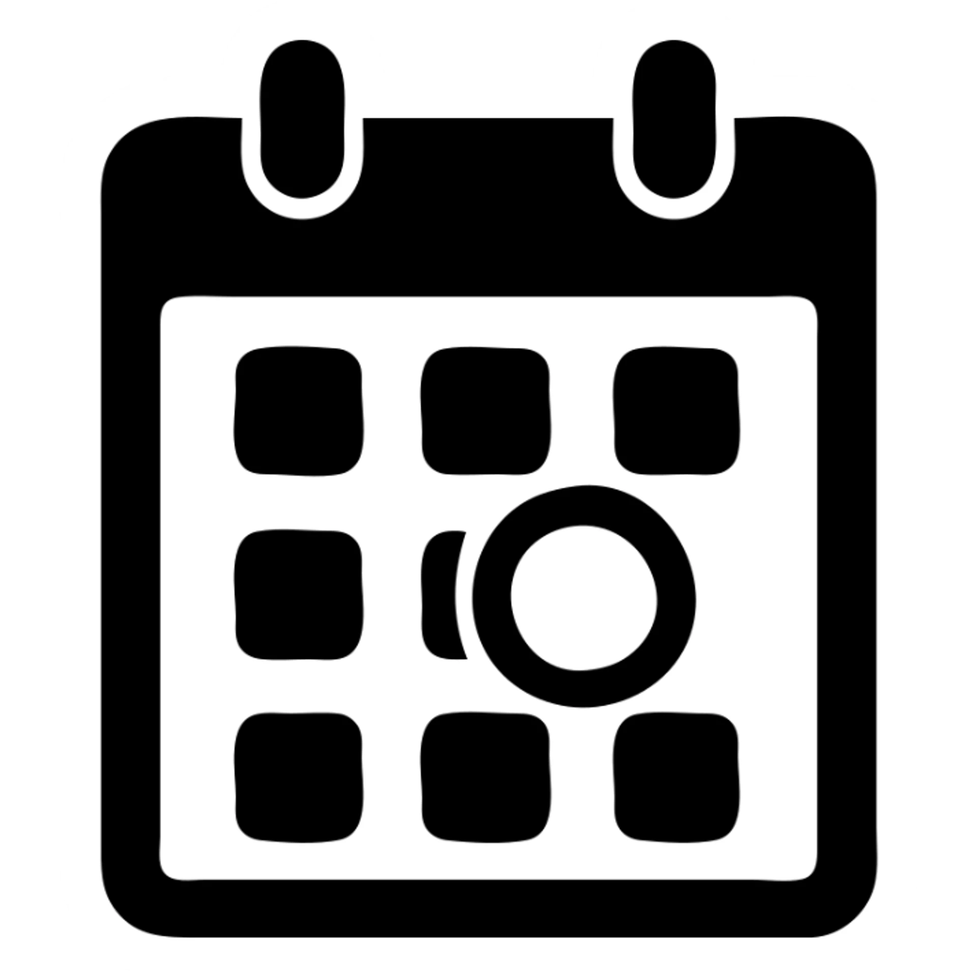 calendar page with a single day circled, clean and bold, representing short term sticker