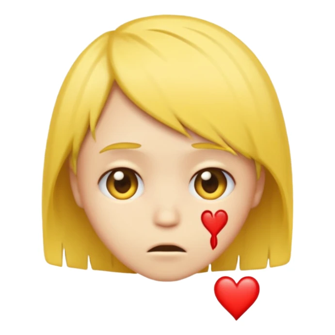 classic yellow emoji of a broken heart with emo hairstyle and sad expression sticker