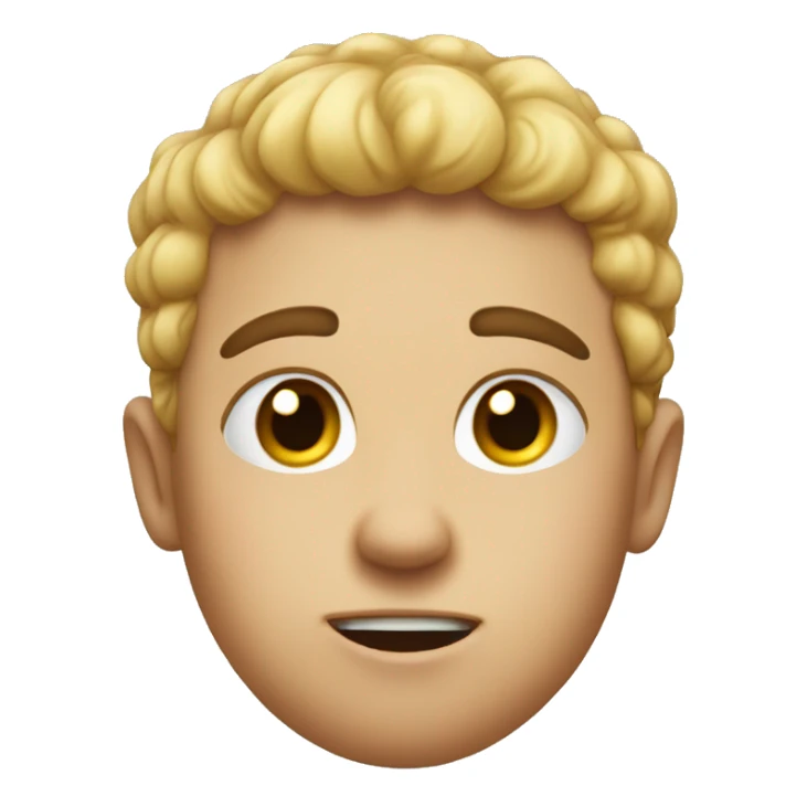 a boy with a blad spot in his head mad with big mad eyebrows  sticker