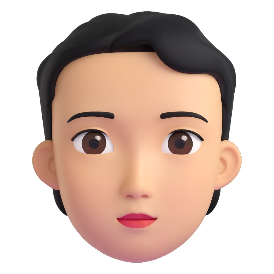 Asian descent boy face sticker