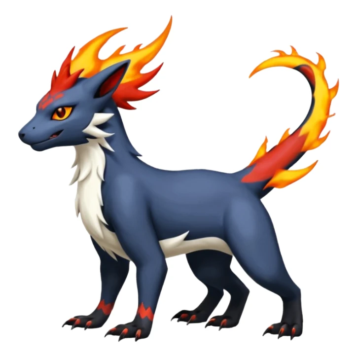 Absol-Typloshion-Salandit-Zangoose-Fusion (full body) sticker