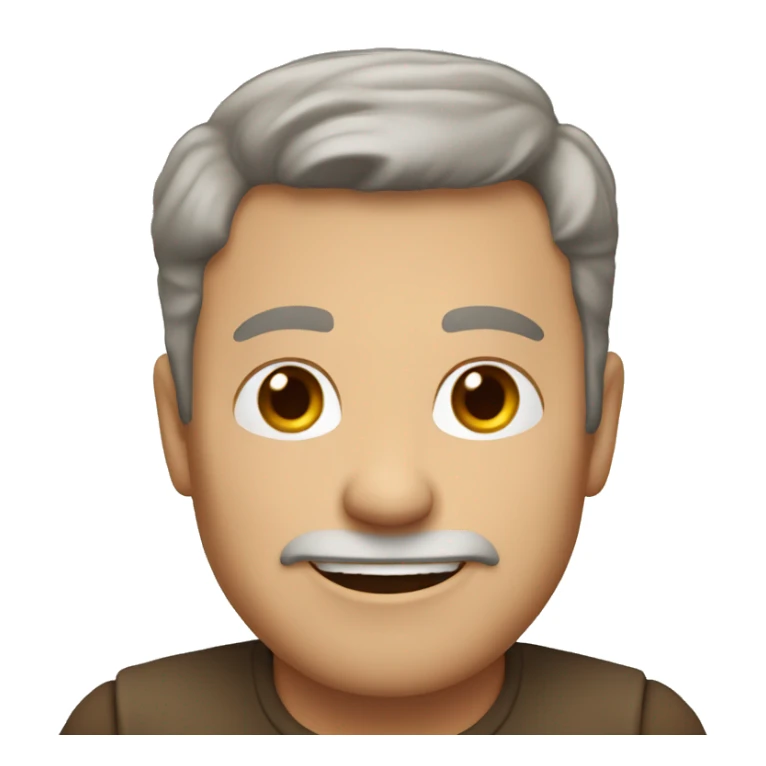 white male, brown hair, 60 years old, smiling sticker