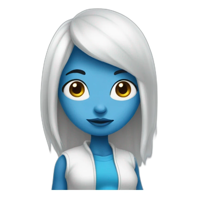 girl with blue skin like smurf sticker