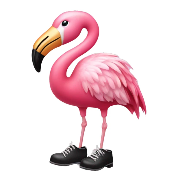 Pink flamingo wearing tap shoes sticker