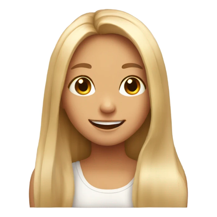 smiling girls with long hair sticker