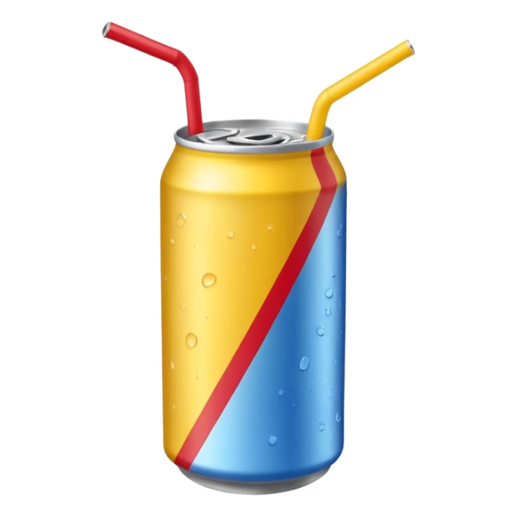 drink can blue red yellow Surfside one straw sticker