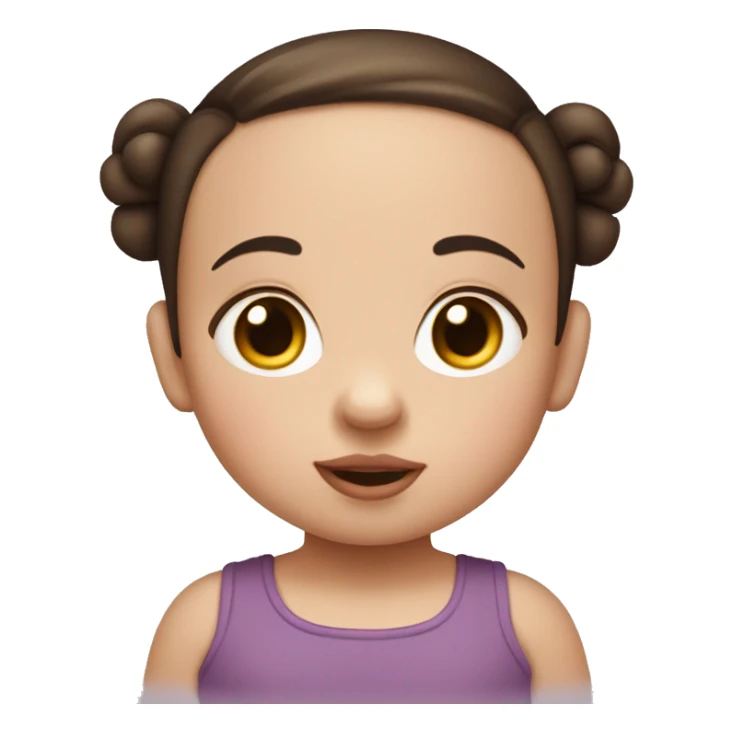 White little brown-eyed baby with two dark pigtails, plump lips sticker