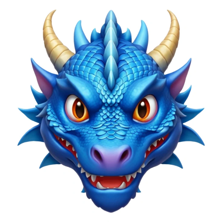blue dragon face sticker