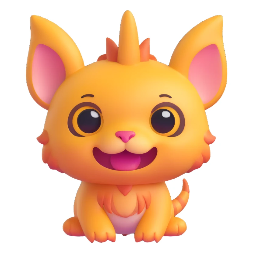 fantastical animal hybrid with cute features, random combination, 3D emoji style sticker