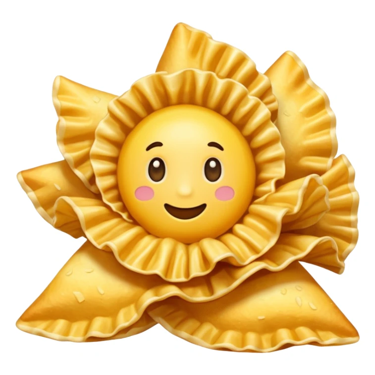 Illustrate a realistic close-up of Ruffles chips showing wavy ridges & golden crunch. sticker