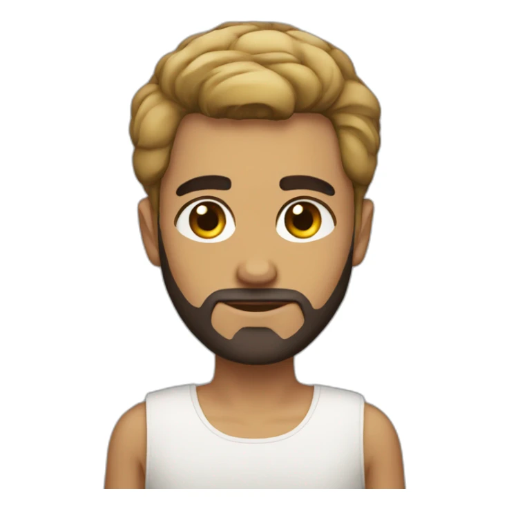 Egyptian skinny guy with trimmed hair and a beard sticker