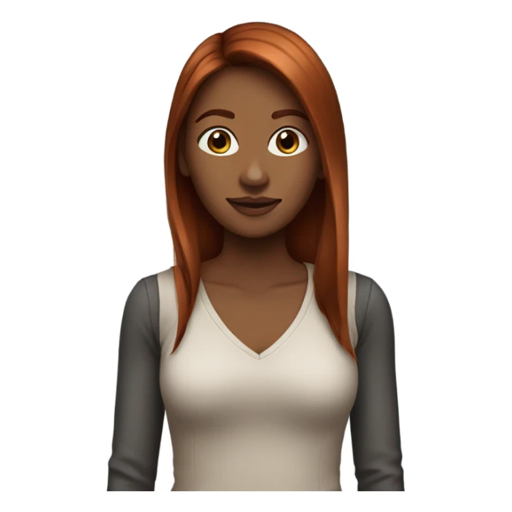 Straight Reddish-brown hair on woman sticker