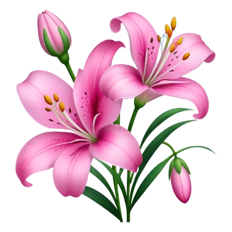 Pinke Lilien und weiße Gänseblümchen sticker