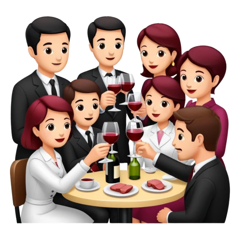 small wine Party at a french SPAM meat cafe LANDSCAPE  sticker