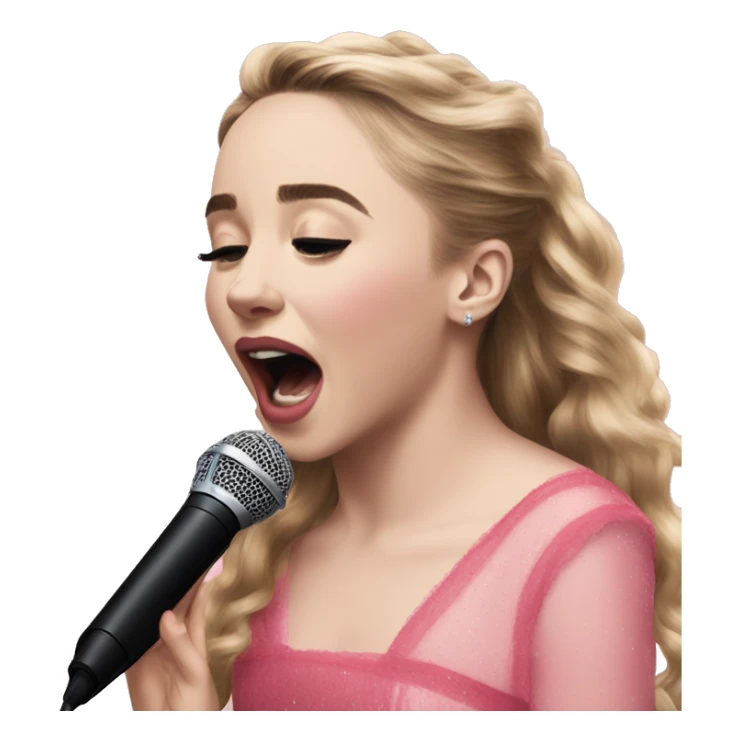 Sabrina carpenter singing with pink dress sticker