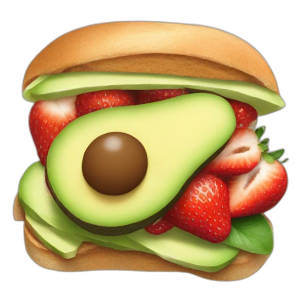 avocado sandwich with strawberries  sticker