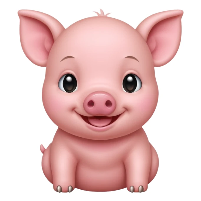 baby Smiling Piglet – standing with round cheeks and happy face sticker