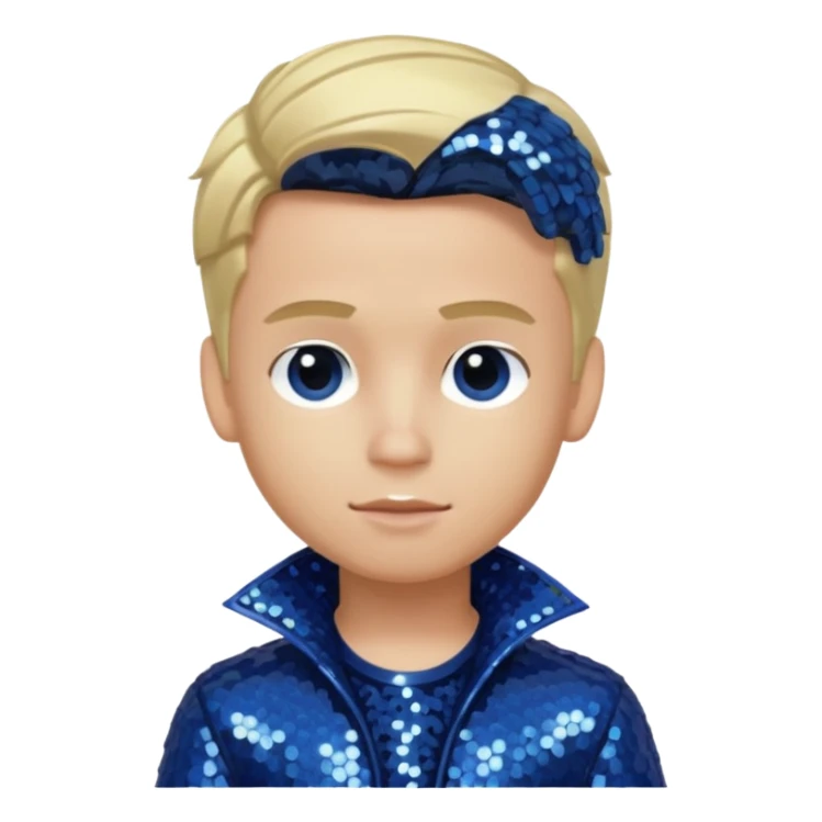 Cameron from Bratz Boyz with blonde hair and dark blue sequin outfit sticker