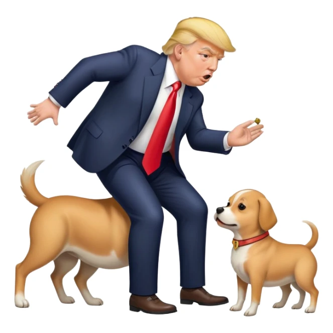 Trump farting on a dog sticker