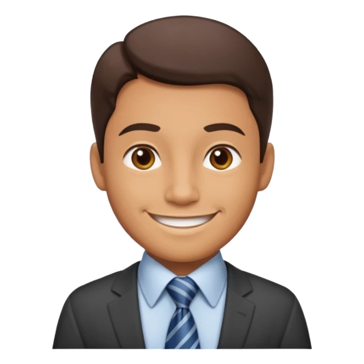 30s male office worker wearing tie and shirt with smile sticker