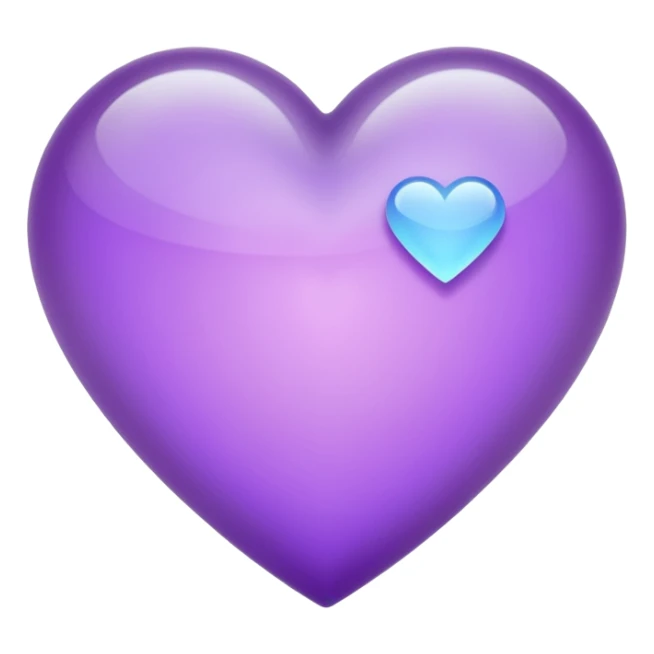 purple heart with a frosted glass effect sticker