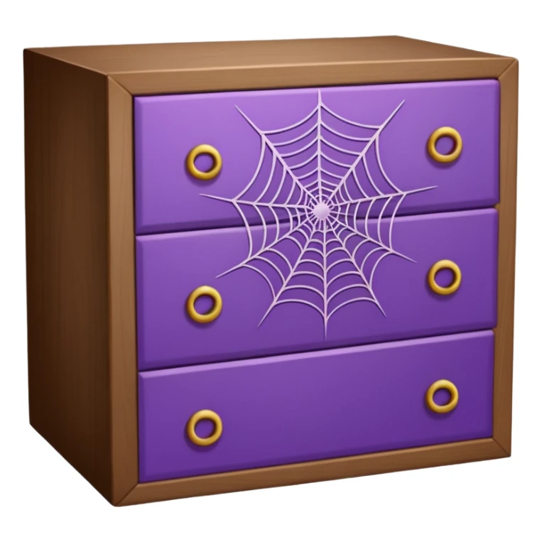 purple spider webs on an open drawer sticker