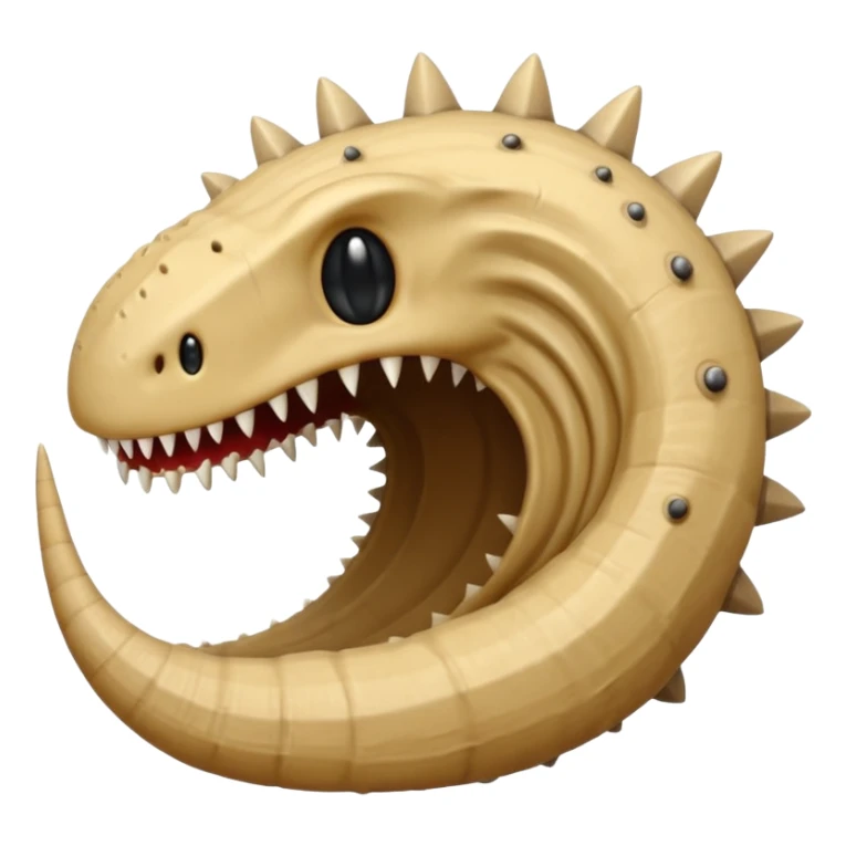 Sand worm from dune make the mouth a hole with long spiky teeth no eyes and a body sticker