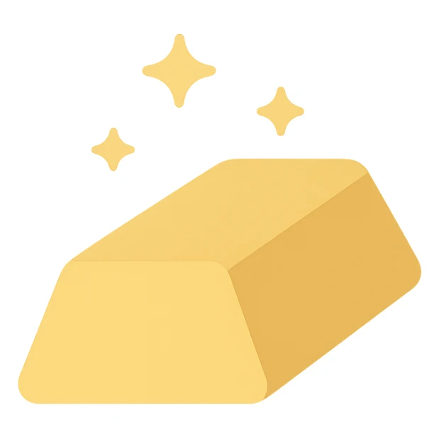 gold ingot, minimal, flat design sticker