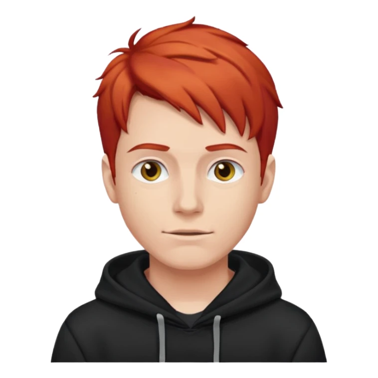 man with red hair and black hoodie sticker