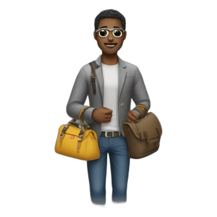 Man with bag of swag sticker