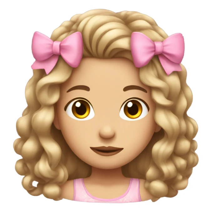 Long girly haired girl with bows in her hair sticker