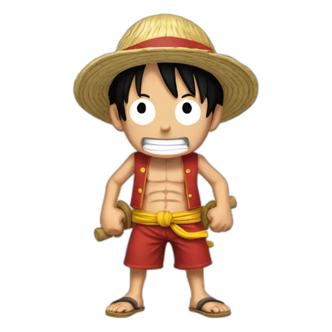 Luffy qui a des béquilles sticker